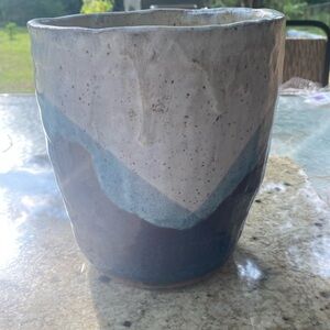 Glazed pottery pot/vase signed